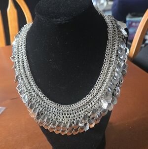 Vintage Silver Multi-Row Statement Necklace